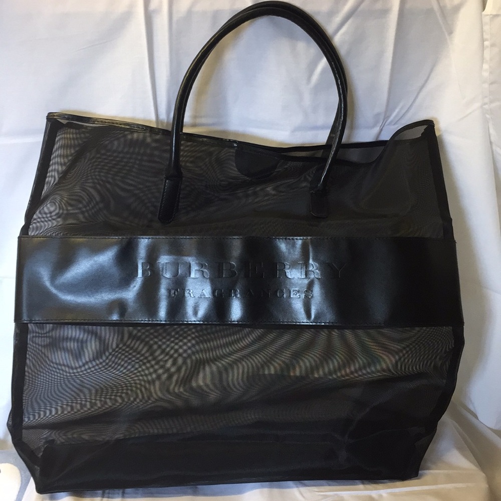 Burberry Large Black Nylon Tote Bag